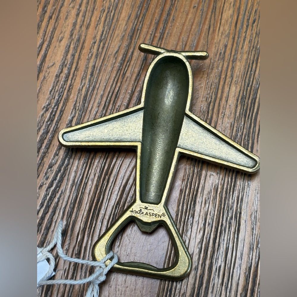 Kate Aspen Gold Airplane Bottle Opener - Picture 2 of 11